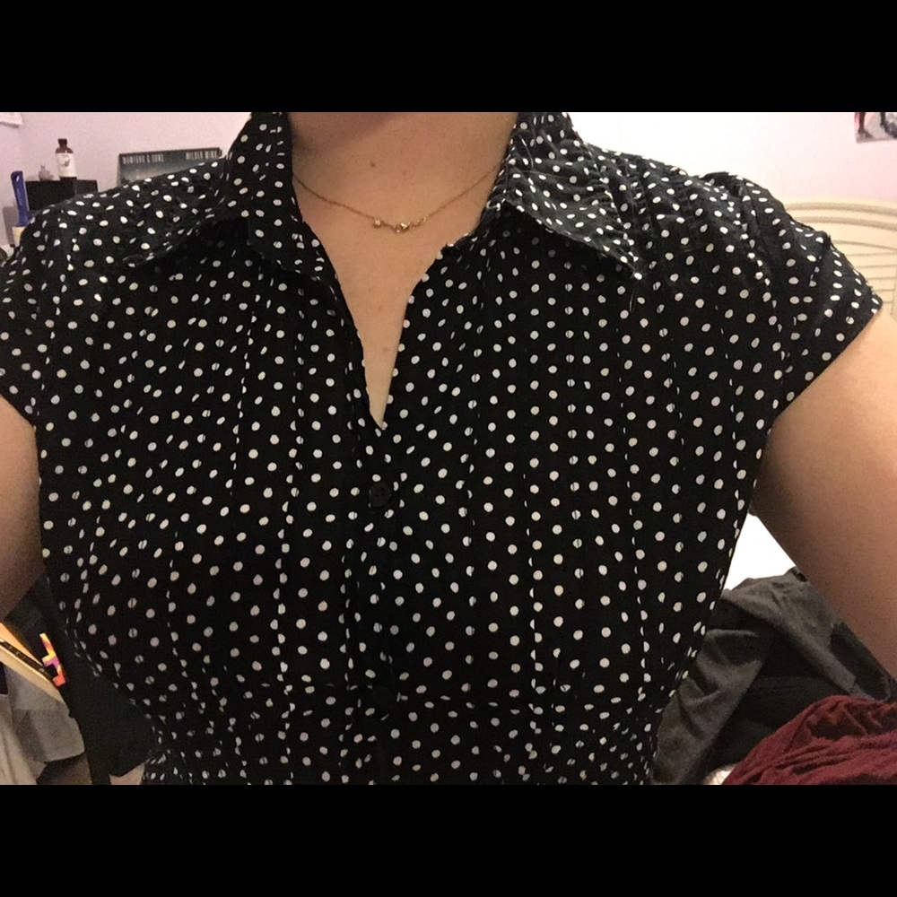 Collared polka dot shirt